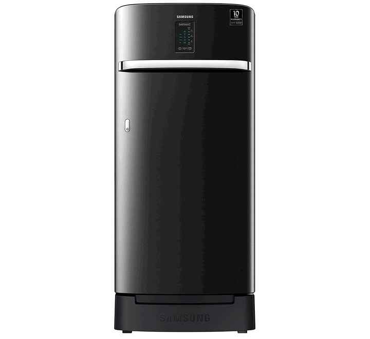 Samsung 192 L 3 Star Inverter Direct cool Single Door Refrigerator (RR21A2K2YBX/HL Base Stand with Drawer Digi- Touch Cool Curd Maestro Luxe Black)